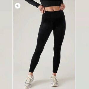 Women’s Athleta Black Velvet Elation Leggings (Tights) — Small